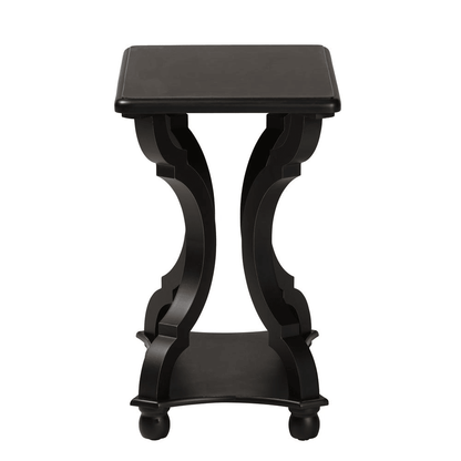 CIANNA BLACK | Classic and Traditional Black Wood Accent End Table - Disselt Designs