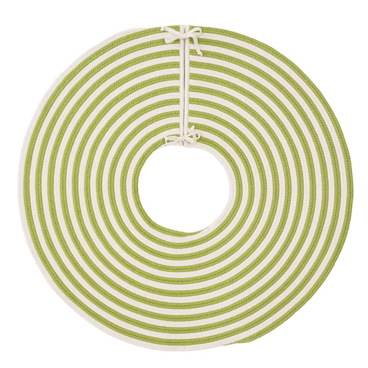 Green Candy Cane Round Holiday Tree Skirt - 50” x 50” - Disselt Designs