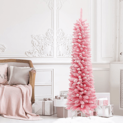 SLIM PINK 6 | 6Ft Pencil Slim Artificial Pink Christmas Tree - Disselt Designs