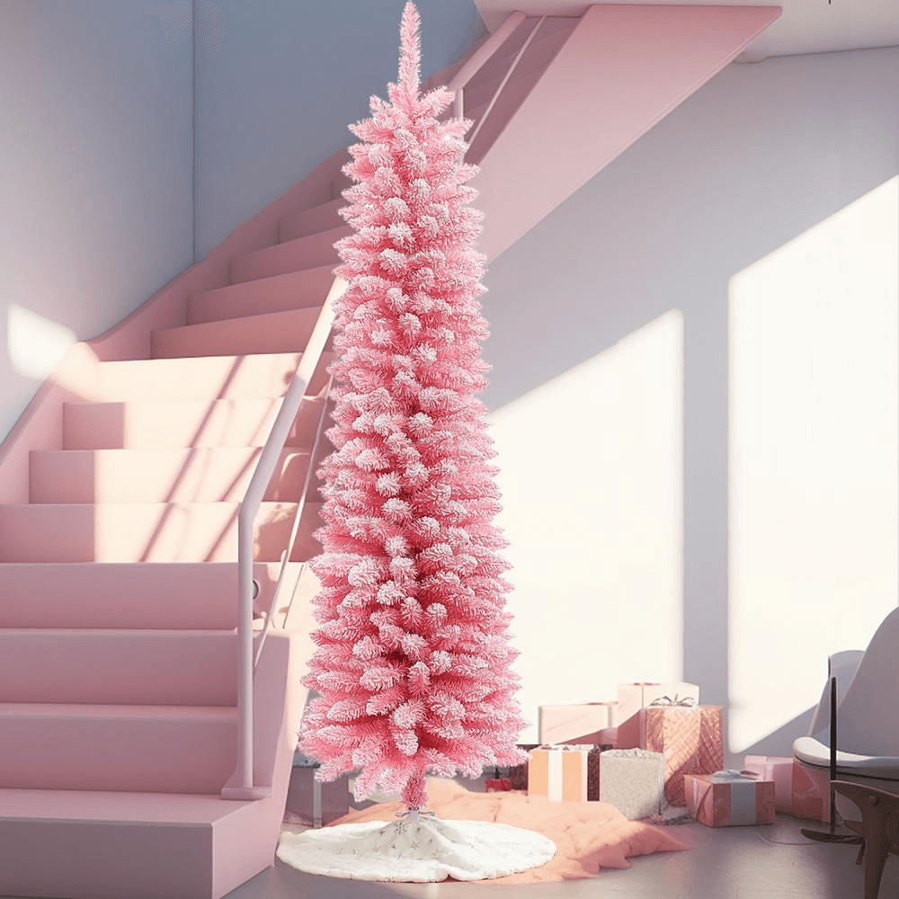 SLIM PINK 6 | 6Ft Pencil Slim Artificial Pink Christmas Tree - Disselt Designs