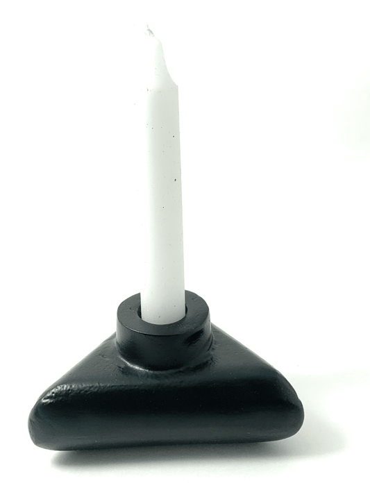 VIBHSA | Handmade Candle Holder in Rustic Black Finish - Disselt Designs