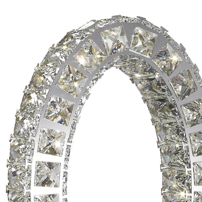 Oval Crystal Extravaganza 17.5" Table Lamp // Chrome - Disselt Designs