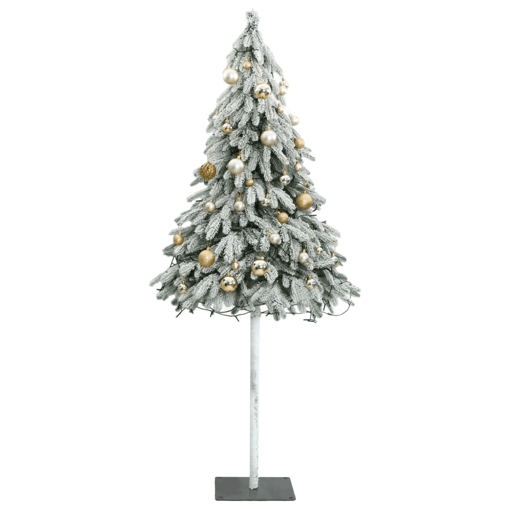 NATALE | Flocked Artificial Christmas Tree 300 LEDs and Ornament Set 70.9" - Disselt Designs