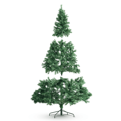 GREEN 7.5 | Christmas Tree, 7.5ft Prelit Artificial Xmas Tree, Full Holiday Decor Tree with 550 Multi-Color LED Lights, 1346 Branch Tips, Metal Base - Disselt Designs