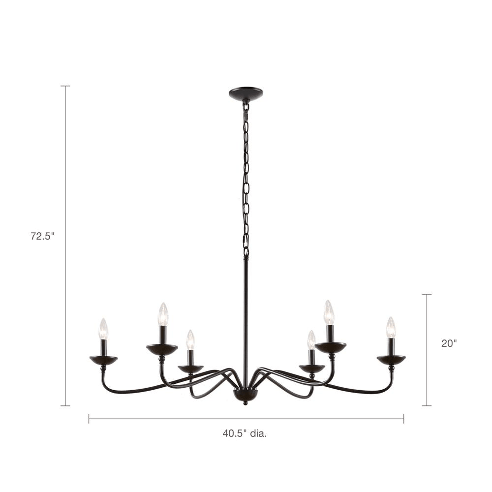 BRIGHTON | 6-Light Farmhouse Metal Chandelier - Disselt Designs