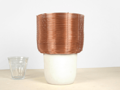 CIOPPINO | Handwoven Copper Side Lamp - Disselt Designs