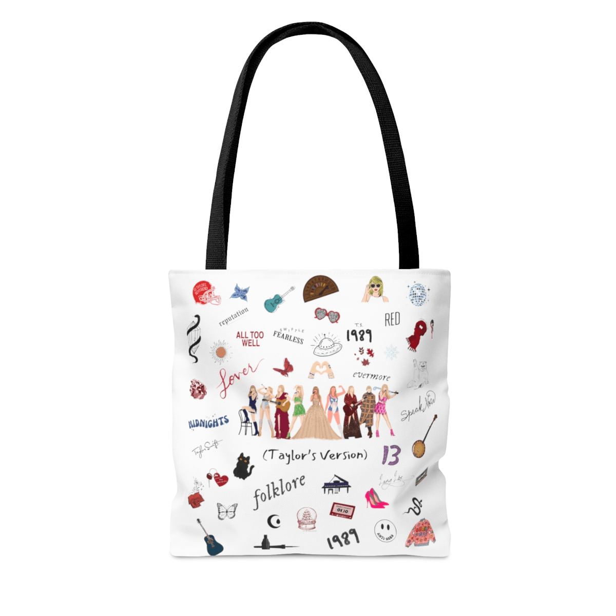 Taylor's Version White Tote Bag for Swiftie - Disselt Designs