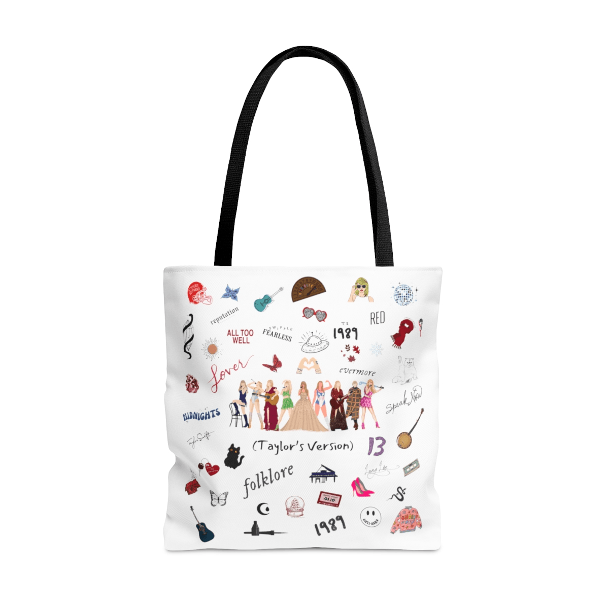 Taylor's Version White Tote Bag for Swiftie - Disselt Designs