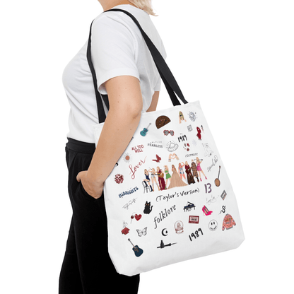 Taylor's Version White Tote Bag for Swiftie - Disselt Designs