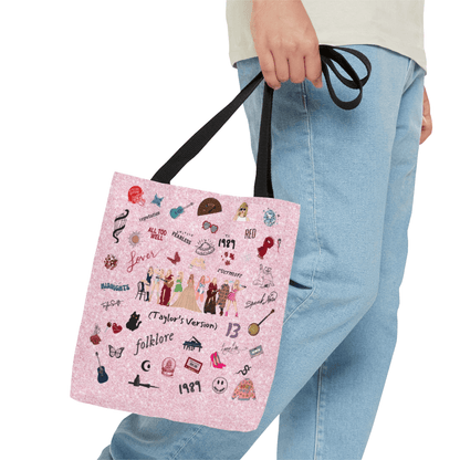 Taylor's Version Pink Glitter Tote Bag for Swiftie - Disselt Designs