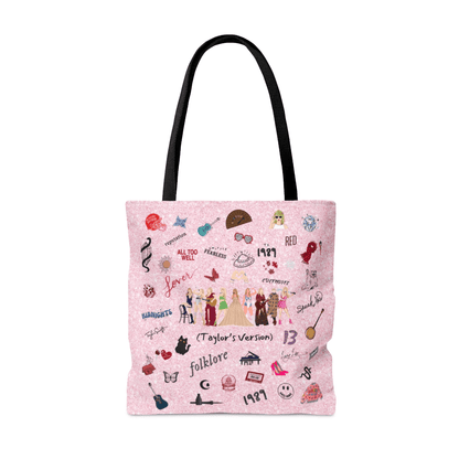 Taylor's Version Pink Glitter Tote Bag for Swiftie - Disselt Designs