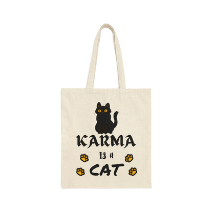 Karma is a Cat Cotton Purring... Canvas Tote Bag for Swiftie - Disselt Designs