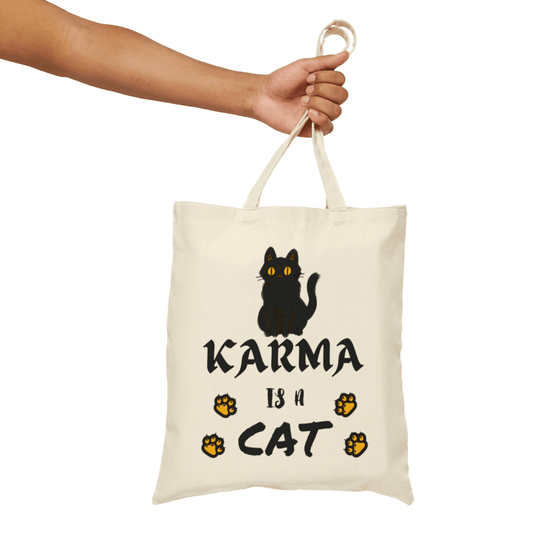 Karma is a Cat Cotton Purring... Canvas Tote Bag for Swiftie - Disselt Designs