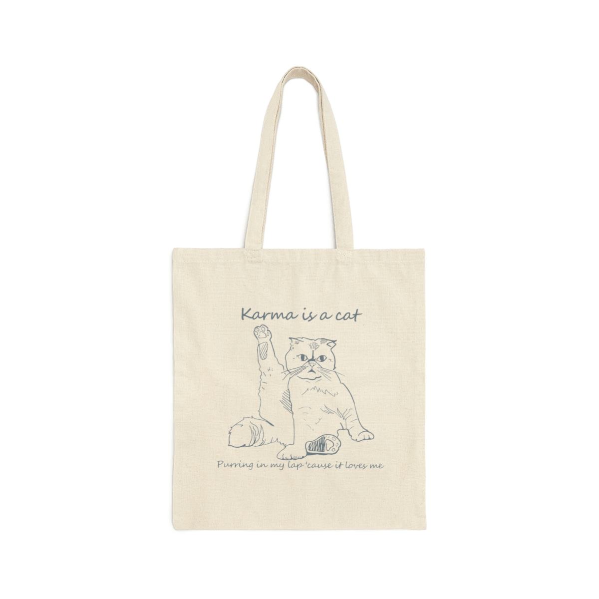 Karma is a Cat Cotton Purring... Canvas Tote Bag for Swiftie - Disselt Designs