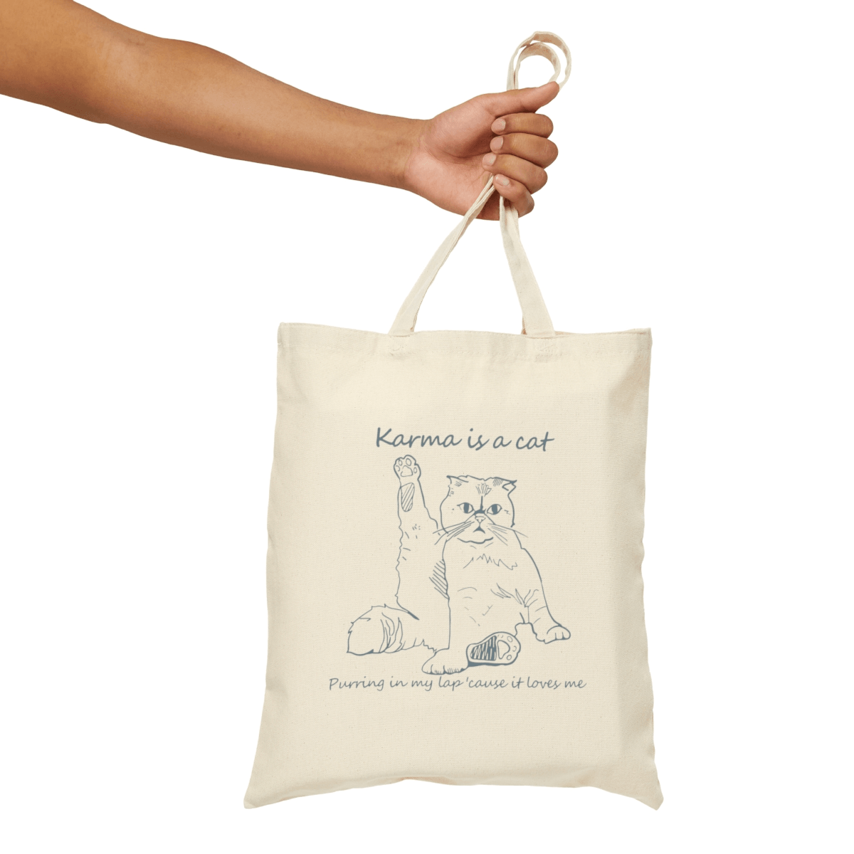 Karma is a Cat Cotton Purring... Canvas Tote Bag for Swiftie - Disselt Designs