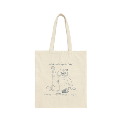 Karma is a Cat Cotton Purring... Canvas Tote Bag for Swiftie - Disselt Designs