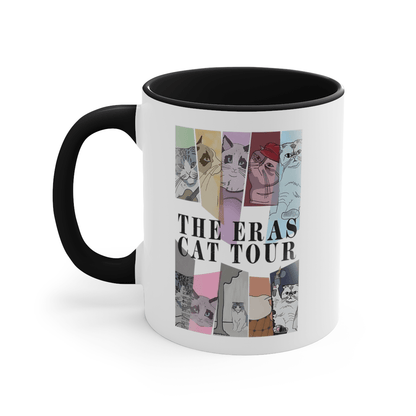 Taylor The Eras Cat Tour for Swiftie fans Gift-Accent Coffee Mug, 11oz - Disselt Designs