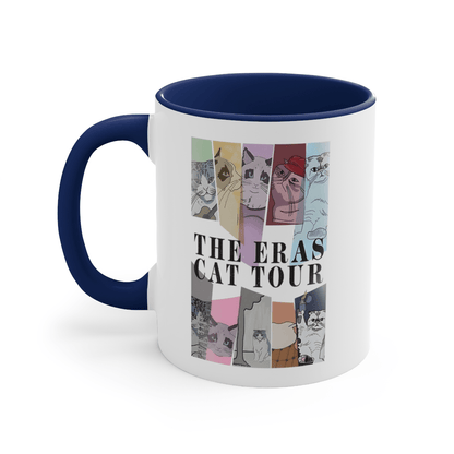 Taylor The Eras Cat Tour for Swiftie fans Gift-Accent Coffee Mug, 11oz - Disselt Designs