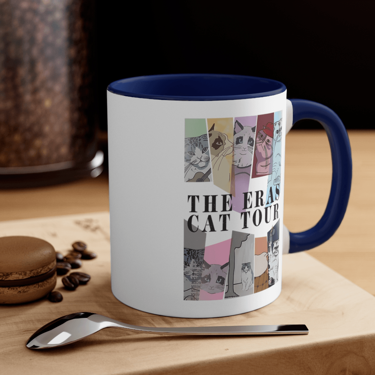 Taylor The Eras Cat Tour for Swiftie fans Gift-Accent Coffee Mug, 11oz - Disselt Designs