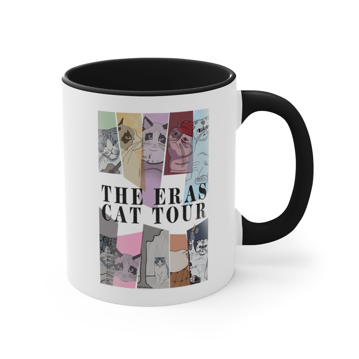 Taylor The Eras Cat Tour for Swiftie fans Gift-Accent Coffee Mug, 11oz - Disselt Designs