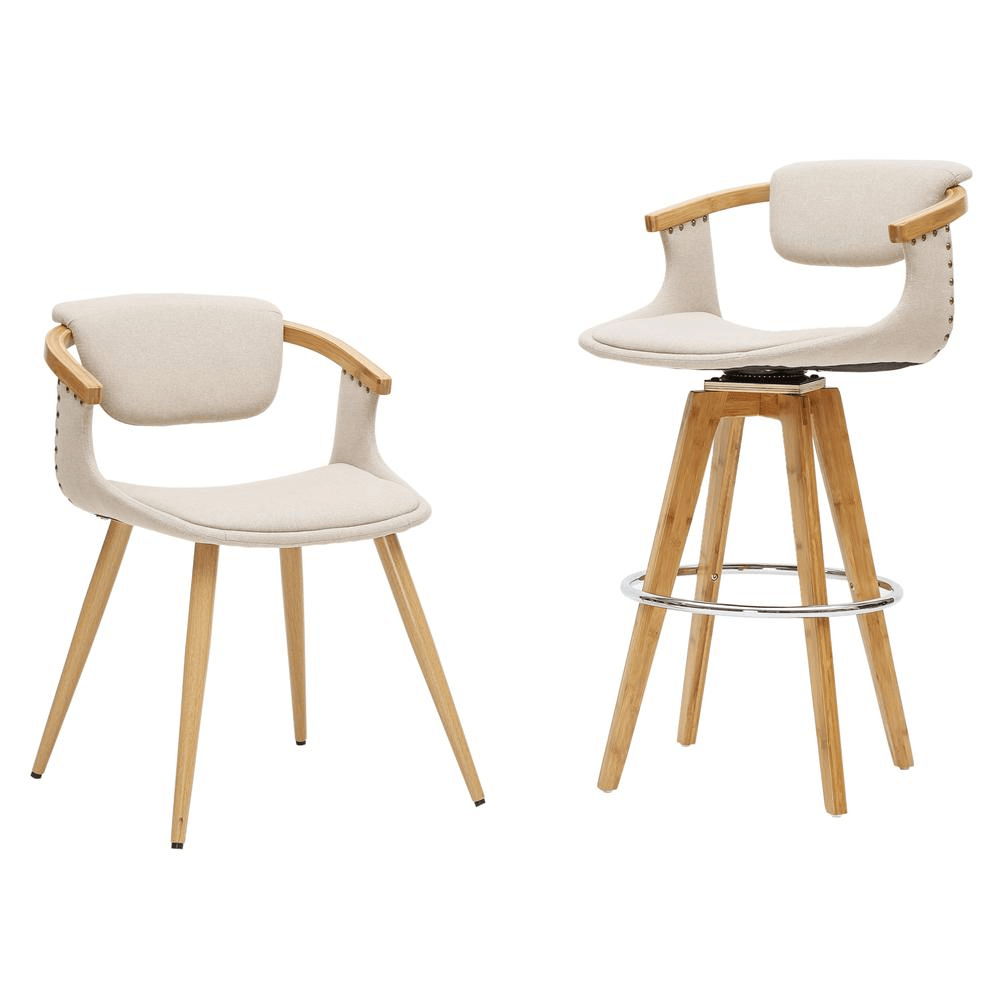 DARWIN | Fabric Bamboo Counter Stool - Disselt Designs