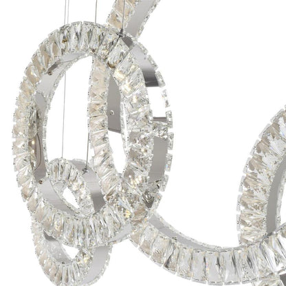 5 Hoop Crystal Progression Chandelier // Chrome - Disselt Designs