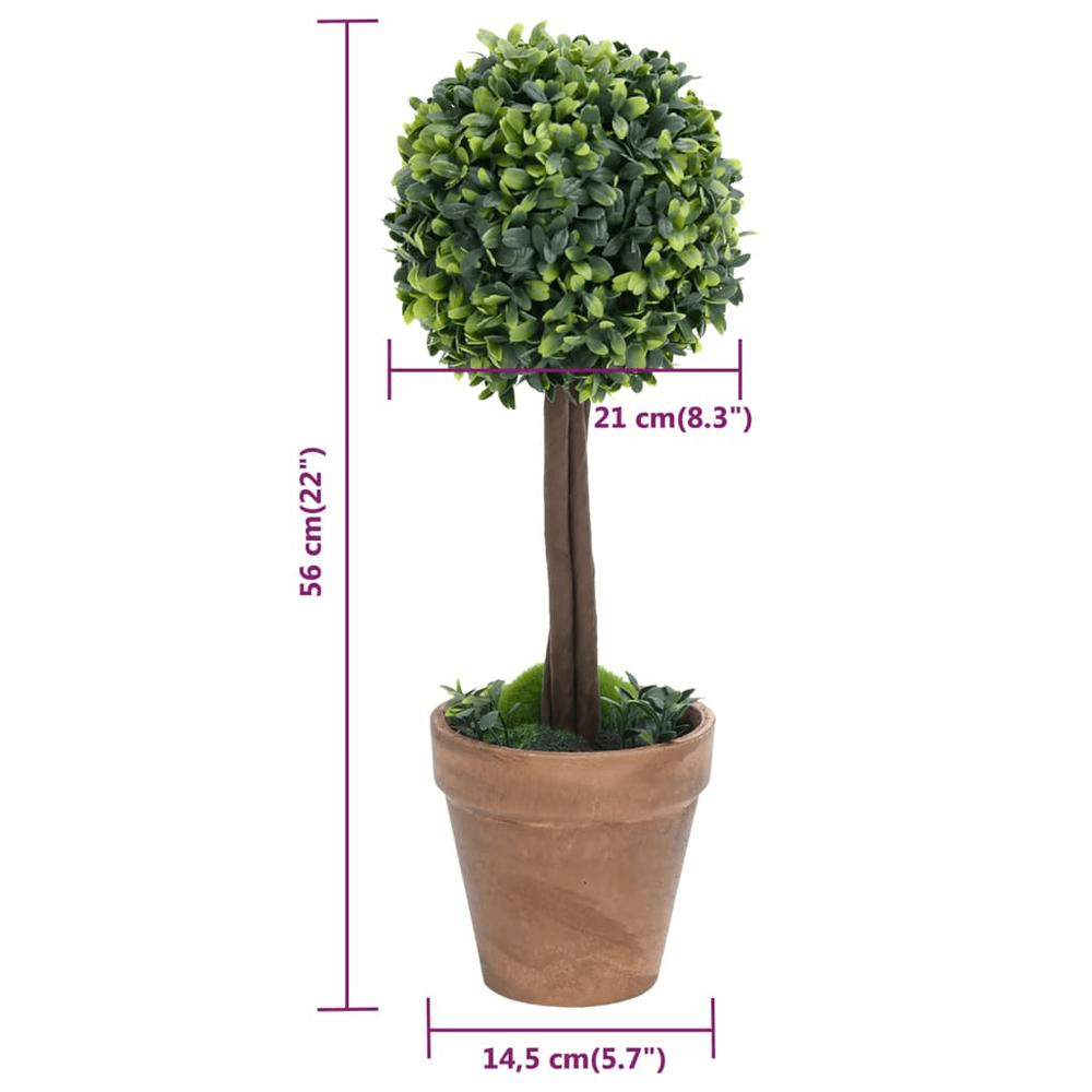 BOXWOOD | Artificial Boxwood Plants, 2 pcs with Pots, Ball Shaped 22" - Disselt Designs