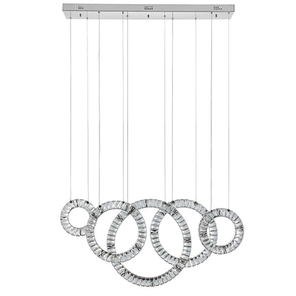 5 Hoop Crystal Progression Chandelier // Chrome - Disselt Designs