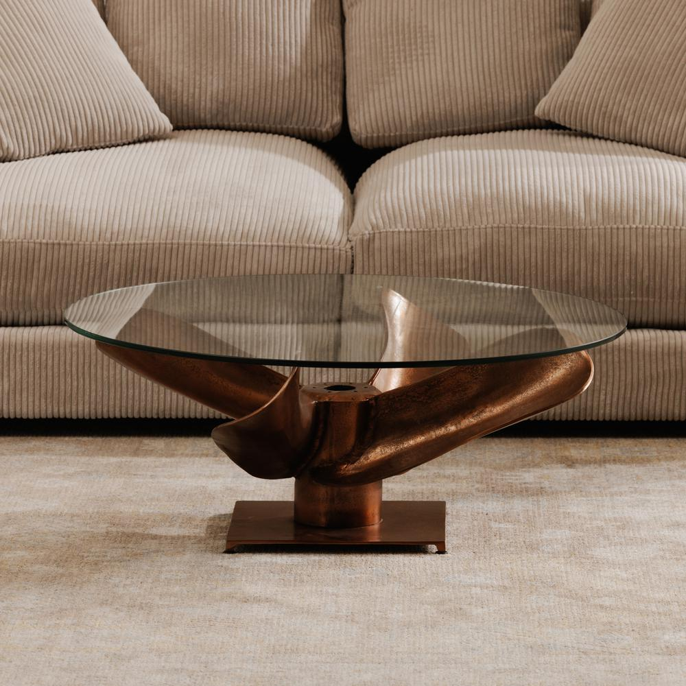 ARCHIMEDES | Copper and Glass Coffee Table