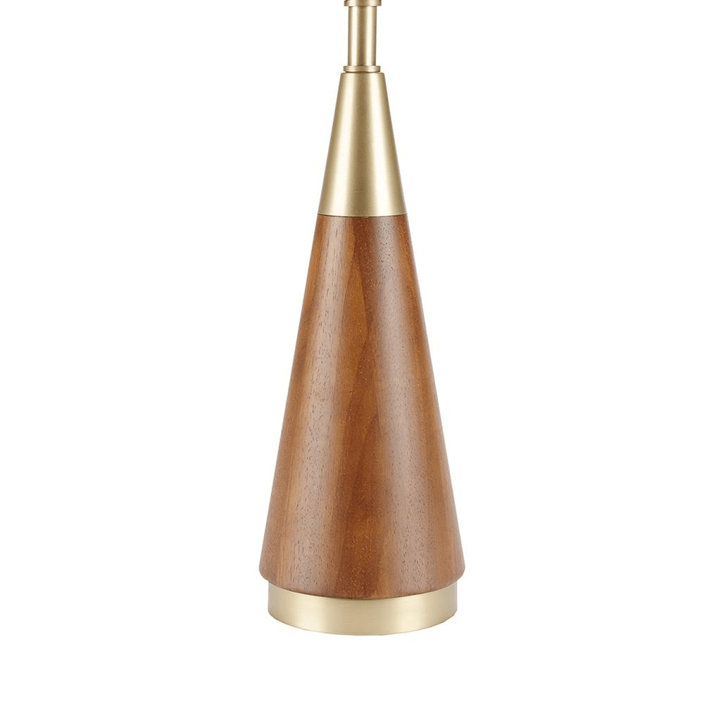 SAN MINIATO | Mid-Century Table Lamp with Pecan Finish and Gold Accents - Disselt Designs