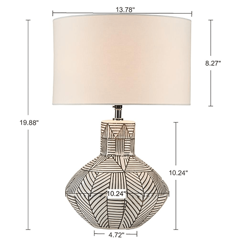 AGAPE | Boho Ceramic Table Lamp - Disselt Designs