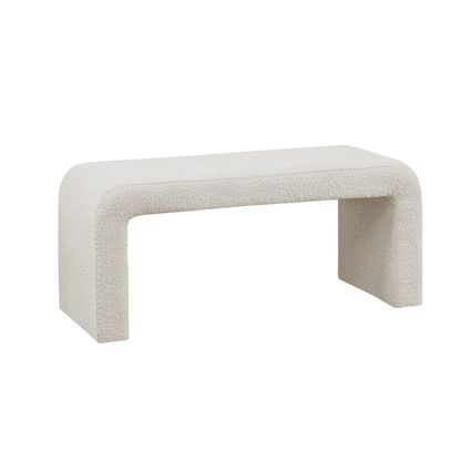 STEVE WHITE | White Boucle Waterfall Bench - Disselt Designs