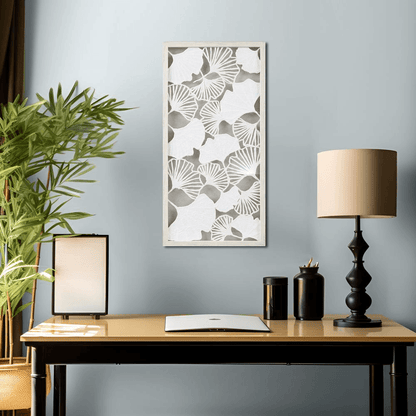 GINGKO | Framed Rice Paper Shadow Box Gingko Leaf Wall Decor Art - Disselt Designs