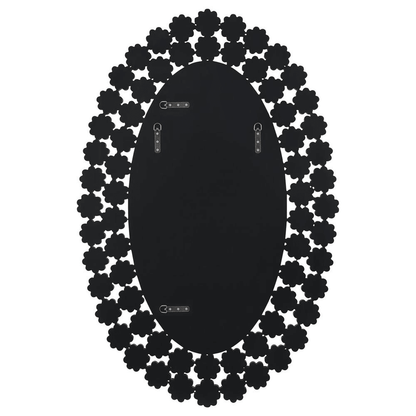 COLLEEN | Oval Wall Mirror with Faux Crystal Blossoms - Disselt Designs