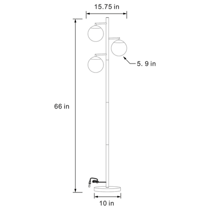 SENA | Trio Tree Floor Lamp Gold - Disselt Designs