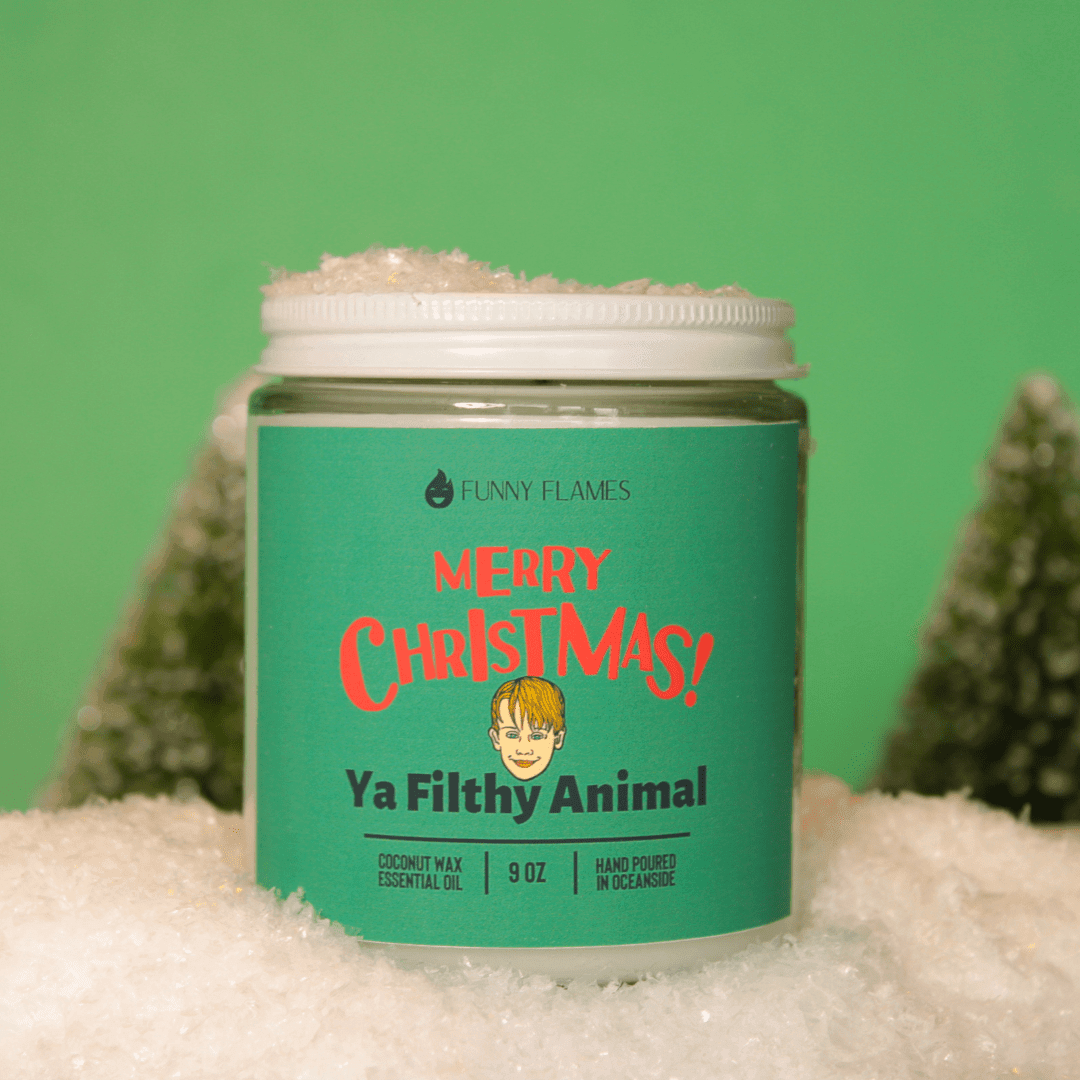 Merry Christmas, Ya Filthy Animal - Funny Holiday Gift Candle 9oz. - Made in USA - Disselt Designs