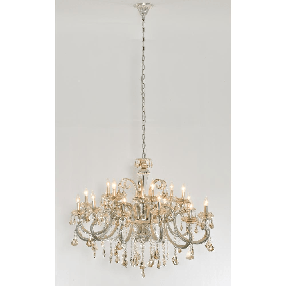 HOLLYWOOD | 18-light Silver and Crystal Chandelier - Disselt Designs