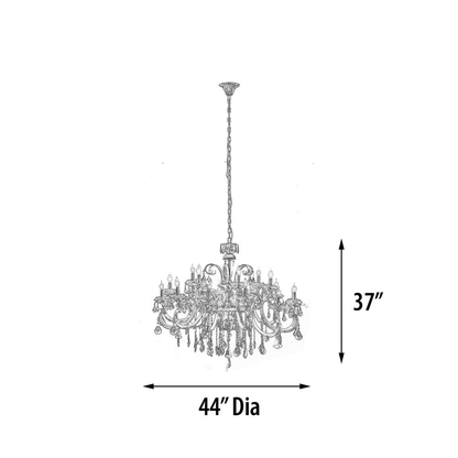 HOLLYWOOD | 18-light Silver and Crystal Chandelier - Disselt Designs