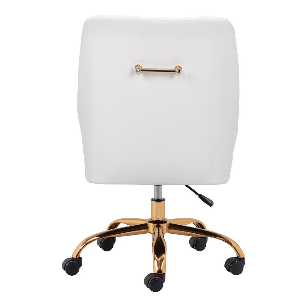 MADELAINE | White & Gold Office Chair - Disselt Designs