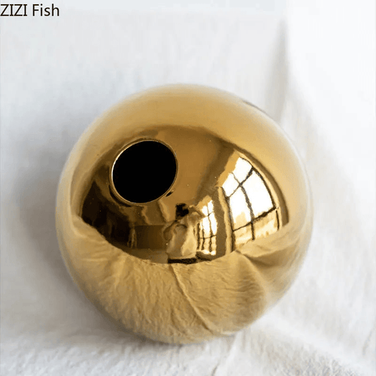 ORO | Golden Plating Ball Ceramic Vases - Disselt Designs