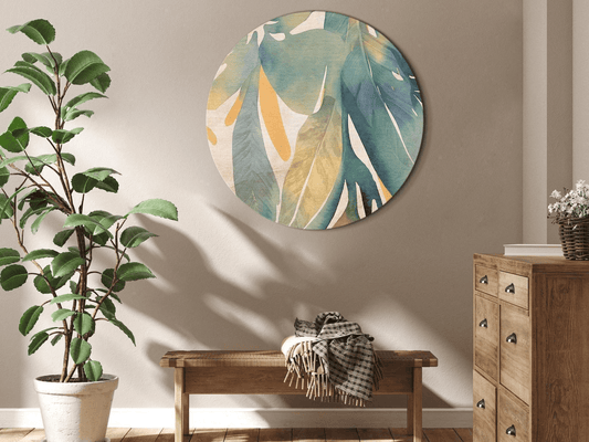 QUADRO ROTONDO | Round Watercolor of Tropical Plants - Disselt Designs