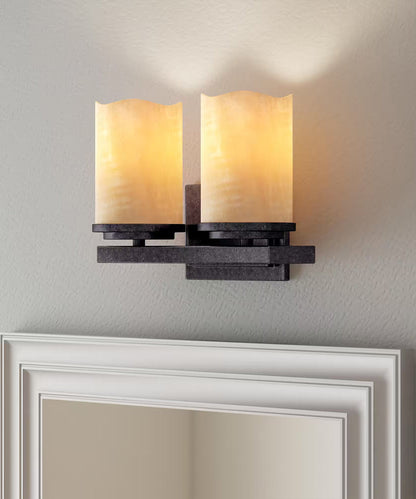 Luminous 11"W 2-Light Bath Vanity Light Fixture Rustic Ebony Finsh by Maxim