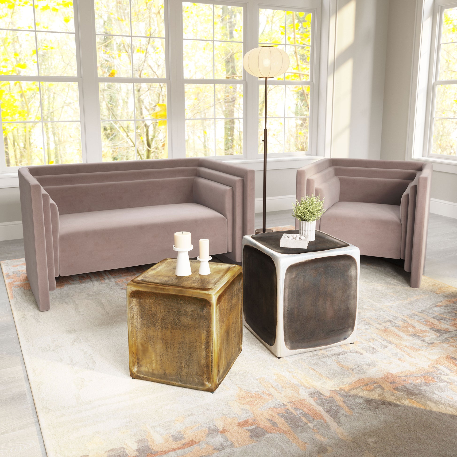 Brics Side Table Set (2-Piece) Multicolor - Disselt Designs