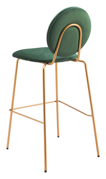 Odessa Barstool (Set of 2) Green & Gold - Disselt Designs