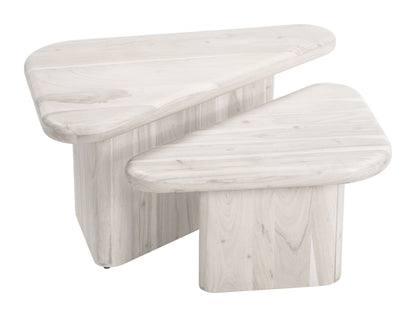 Navidic Coffee Table Set (2-Piece) Whitewashed - Disselt Designs