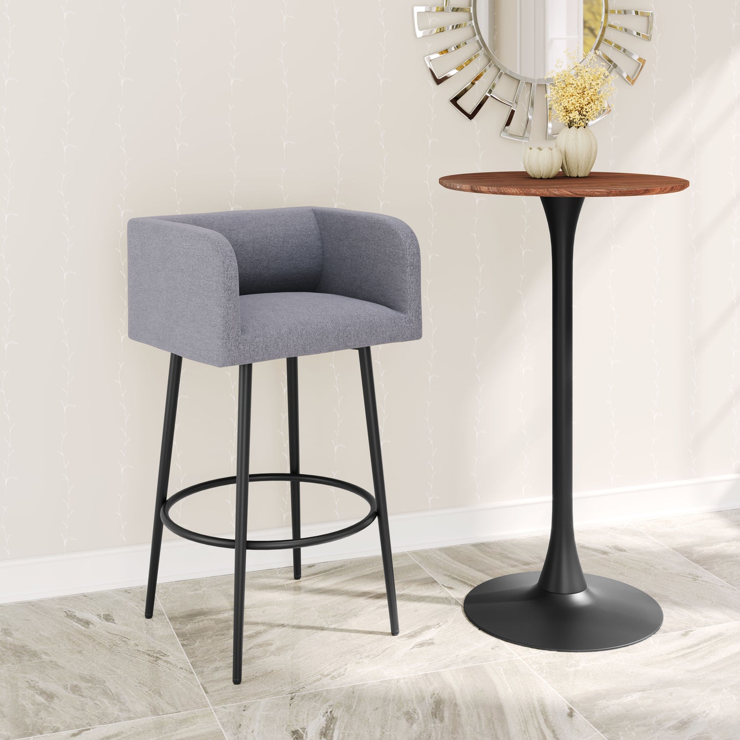 Horbat Barstool (Set of 2) Gray - Disselt Designs