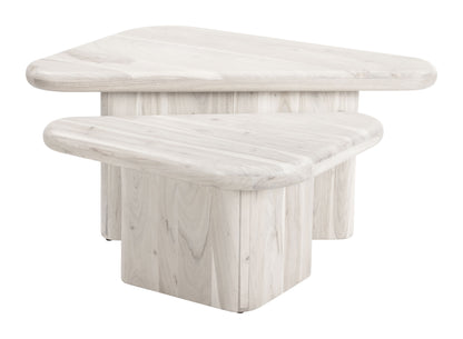 Navidic Coffee Table Set (2-Piece) Whitewashed - Disselt Designs