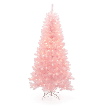 PINK 6.5 | 6.5Ft Pre-Lit Pink Full Artificial Christmas Tree - Disselt Designs