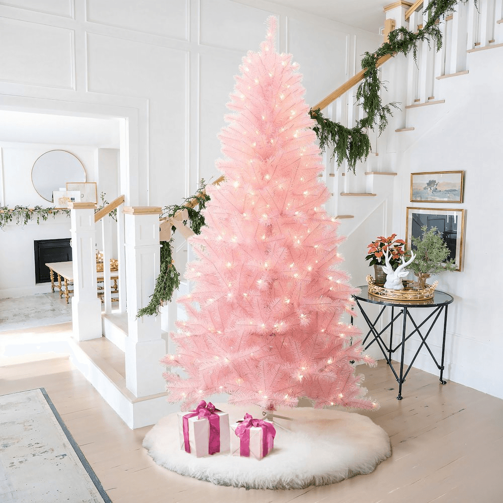 PINK 6.5 | 6.5Ft Pre-Lit Pink Full Artificial Christmas Tree - Disselt Designs