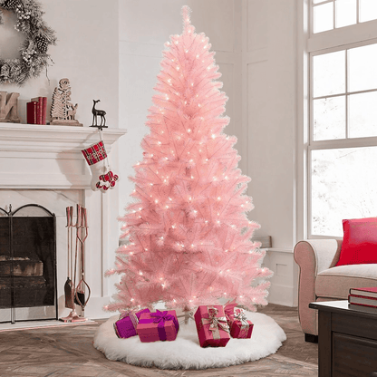 PINK 6.5 | 6.5Ft Pre-Lit Pink Full Artificial Christmas Tree - Disselt Designs